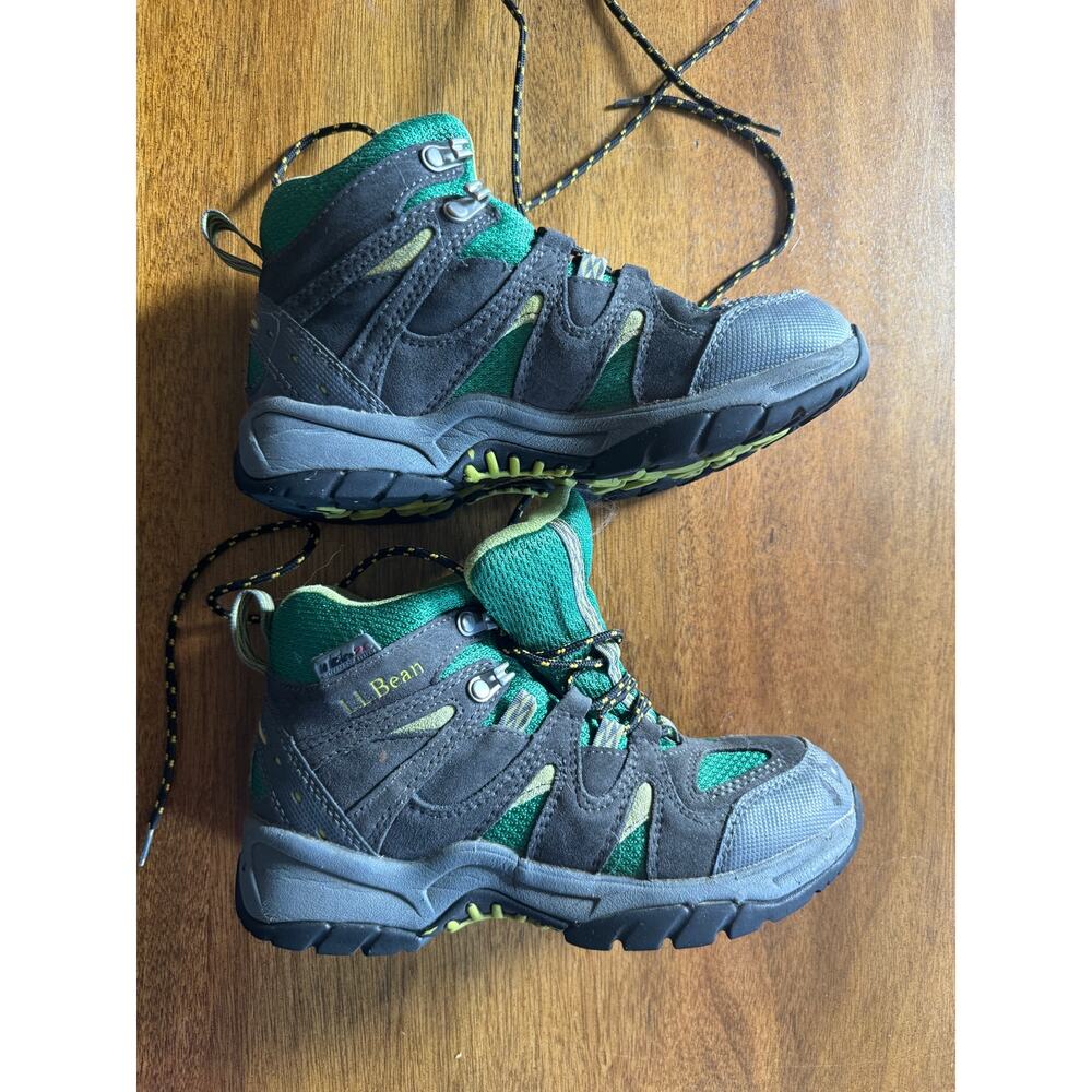 L.L. Bean Kids Hiking Boots Size 3 Green Black TEK 2.5 Waterproof - Picture 2 of 9